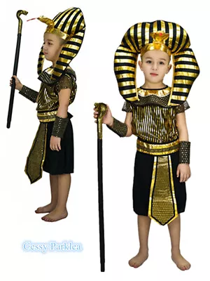 X-C1-4 Boys Egyptian Prince Pharaoh Ancient Roman Halloween Costume Snake Cane • $11.60