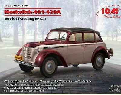 ICM 1:3 5 Maquette Kit Moskvitch-401-420A Soviétique Passagers Voiture ICM35484 • $23.20