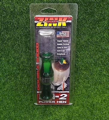 Zink PH-2 Power Hen Polycarbonate Duck Call Double Reed Mallard Green - ZNK963 • $29.61