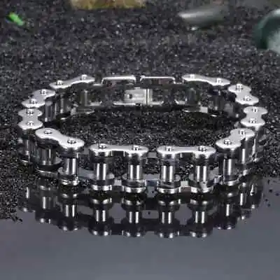 Motorcycle Chain Stainless Steel Punk Rock Link Men Fashion Jewelry Bracelet • $13.21