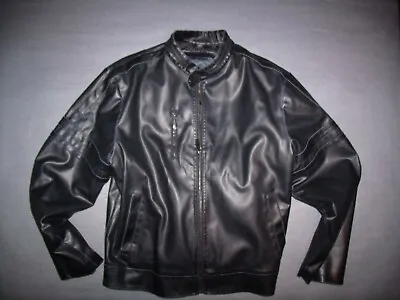 Men's Whispering Smith Faux Leather Moto Style Jacket Size Large • $57.20