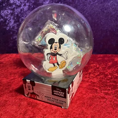 Disney MICKEY MOUSE Make Your Own 5” Snow Globe Arts Craft Kit Glitter Stickers • $14.99