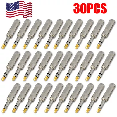 30PCS 1/4 Stereo TRS Heavy Duty Male Audio Speaker Guitar Cable Connector Plug~ • $34.99