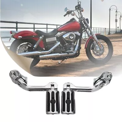 Long Highway Foot Pegs 1-1/4  Crash Bar For Harley Davidson Road Glide Road King • $63.96