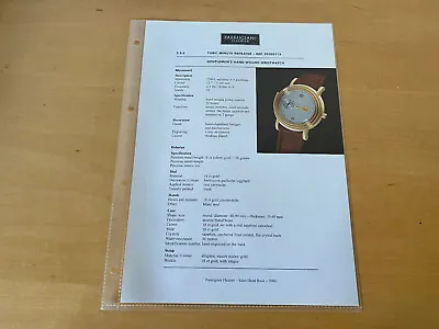 £28.12 • Buy Used - Parmigiani Fleurier, Fact Cards, - Watch Toric Minute Repeater
