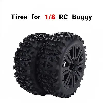 Buggy Wheels Deep Tooth Tyres 17mm Hub Hex For 1/8 RC Off-road Car（2pcs) • $27.99