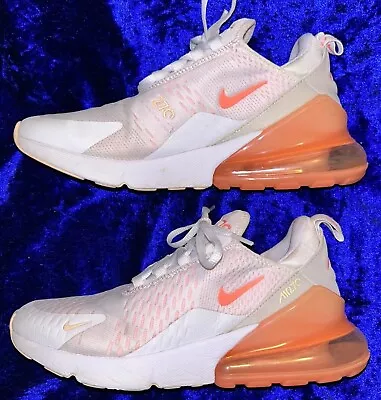 Nike Air Max 270 White-Bright Mango Sneakers Women's Shoes Us 8.5 DH3895-100 • $80