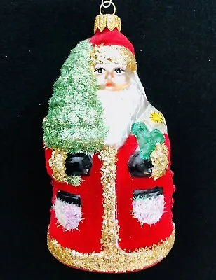 Vintage Santa Molded Glass Christmas Ornament Holiday Home Decor • $15