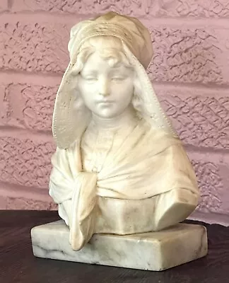 Antique Marble Bust Of Young Girl / Maiden Signed  R Aurili • $1625