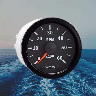 VDO Cockpit Vision Tachometer Gauge 6000 RPM 52mm 2  12V + Three Prong Connector • $150.77