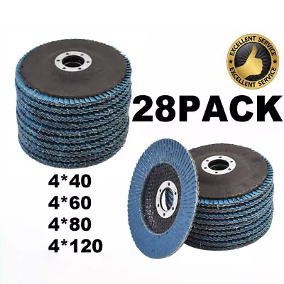 SATC 28x 4.5  4-1/2 Flap Disc  Angle Grinder Sanding Grinding 40 60 80 120 Grit • $24.29