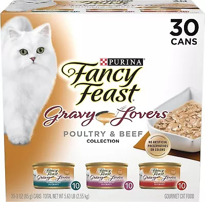 Purina Fancy Feast Gravy Wet Cat Food Variety Pack Gravy Lovers Poultry & Beef  • $59.68