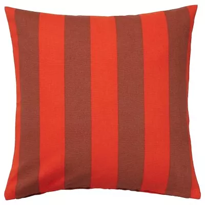 Ikea HILDAMARIA 100% Cotton Cushion Cover Orange Brown Striped 50x50cm • £7.98