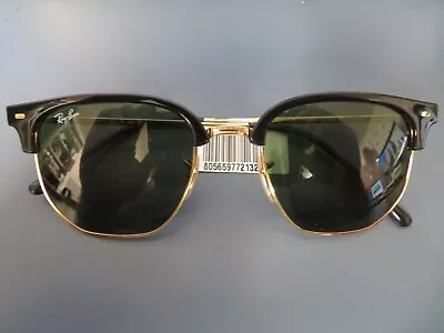 Ray-Ban New Clubmaster Black On Gold/Green Classic 51mm Sunglasses RB4416 601/31 • $89.95