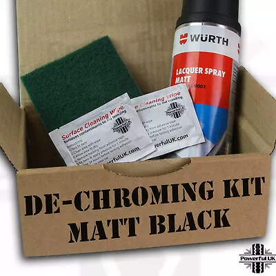 De-chroming Kit Matt Black Paint+sanding Pad+wipes Door Handle Mirror Grille • £22