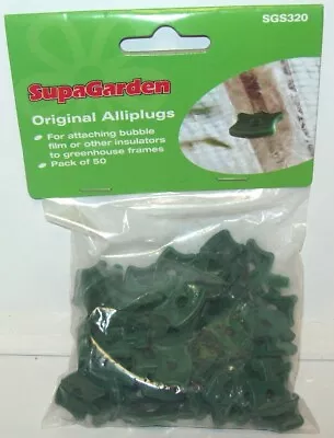 £3.59 • Buy Alliplugs Greenhouse Insulation Clips Original Plastic Pack Of 50 Green Clips