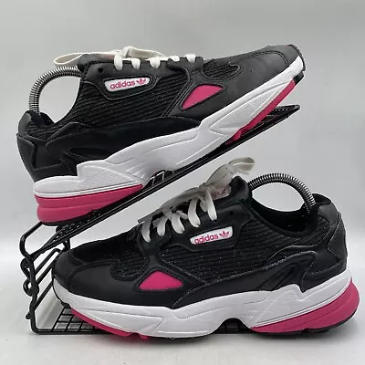 Adidas Falcon Black Trainers Size Uk 7 Pink Gym Chunky Running Ee5123 • £24.99