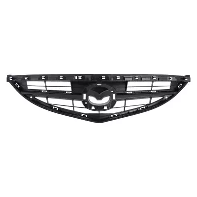 New Grille For 09-13 Mazda 6 Upper Textured Black Shell Insert W/ Emblem Plastic • $58