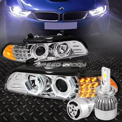 Clear 3d Halo Headlight+corner Lamp+white Led H7 Hid+fan For 96-03 E39 5-series • $281.99