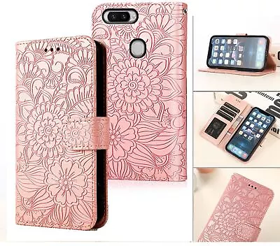 Oppo R15 Pro Embossed Pu Leather Wallet Case Floral • $7.50