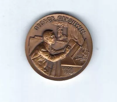 George Gershwin Composer Piano Opera Pianist Longine Wittnauer Bronze Medal Coin • $5