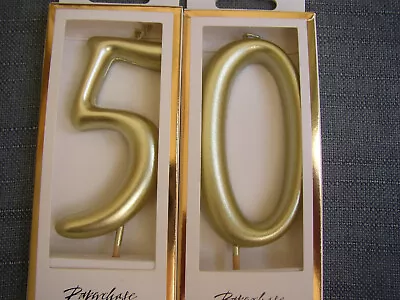 New Candles 50 Metallic Gold Golden Wedding 50th Birthday Anniversary Paperchase • £4.50