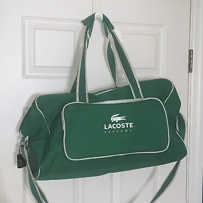 Lacoste Parfums ~ Green Sport Duffle Bag ~ Retro Gym Cologne Crocodile Tennis • $20