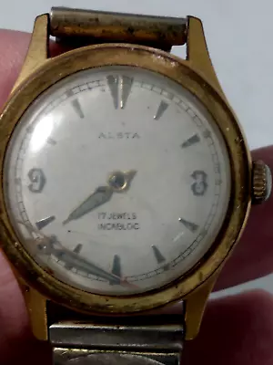 Alsta 17j Automatic With Incabloc  - Men's Watch Circa 1950s - Runs Needs Work • $19.99