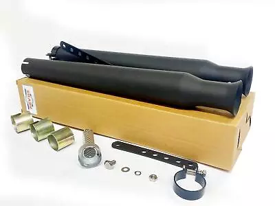 £69.95 • Buy Pair Of Black Megaphone Exhaust Silencer Tulips Type To Classic Motorcycle Bike