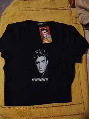 Elvis Presley. Sun Records. New. Women's. Heartbreaker. Small. Crop Top. T-Shirt • $35