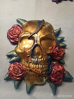 Resin Rose Skull  Head Steampunk Wall Decor • $39.99