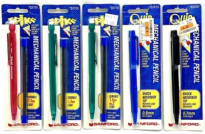 SANFORD Mechanical Pencil Lot (1994) Spike & Quip W/Refills NOS - 5 Packs • $4.99