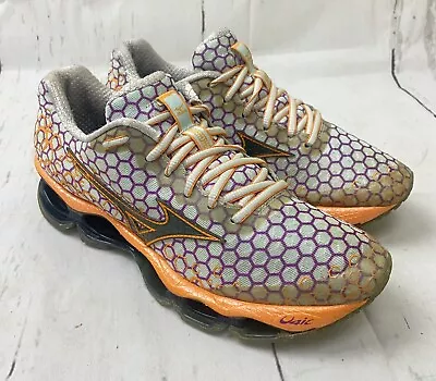 MIZUNO Wave Prophecy 3 Womens Running Shoes Sz 7.5W Hex Purple Orange J1GD140008 • $39.99