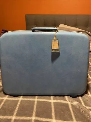 Samsonite Silhouette Vintage Hard Side Suitcase Luggage Light Blue 14x20x8 NoKey • $44.99