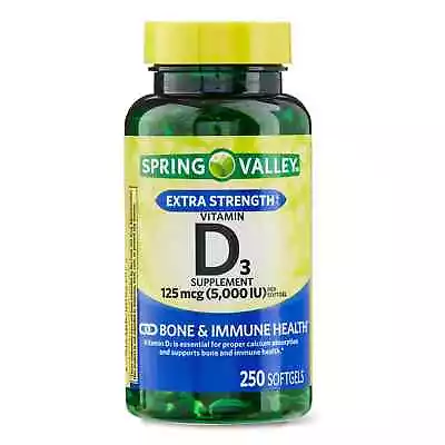 Spring Valley Vitamin D3 Supplement Softgels - 5000iu (250 Count) • $11.99