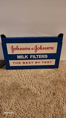 Vintage Metal Johnson & Johnson Milk Filters Hanging Box! • $50