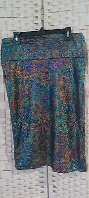 NEW! LuLaRoe Elegant Mermaid Cassie Pencil Skirt Rainbow Oil Slick Size Small • $7