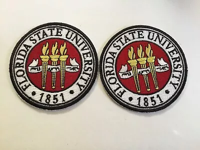 (2) FSU Florida State University Vintage Embroidered Iron On Patch Lot 3  X 3  • $10.59