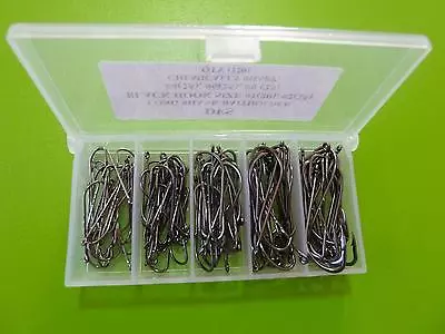 BOXED 120 DFS QUALITY Small BLACK LONGSHANK BAITHOLDER HOOKS Size12468  • $16