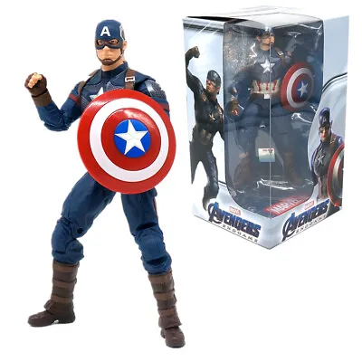 ZD Toys Marvel End Game Captain America Toy 7'' Action Figure Model Doll Toys • £24.99