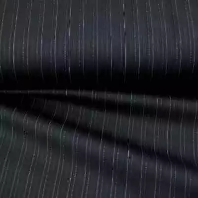 £4.99 • Buy Charcoal Pinstripe Suiting Wool Blend Dressmaking Tailoring Men Women Fabric 60W