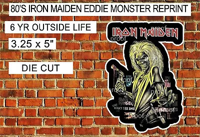 80's Rock Iron Maiden Eddie Monster Vintage Reprint Decal Sticker • $3