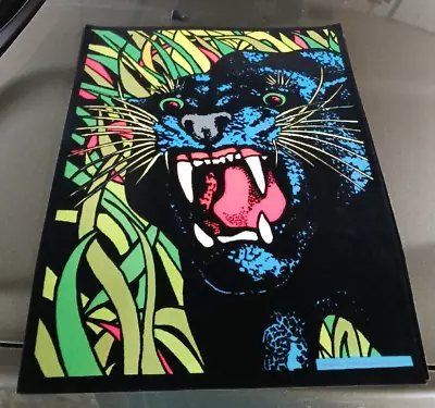 VINTAGE Black Light Poster Fang PANTHER  1975 Pro Arts Inc PSYCHEDELIC Velvet  • $69