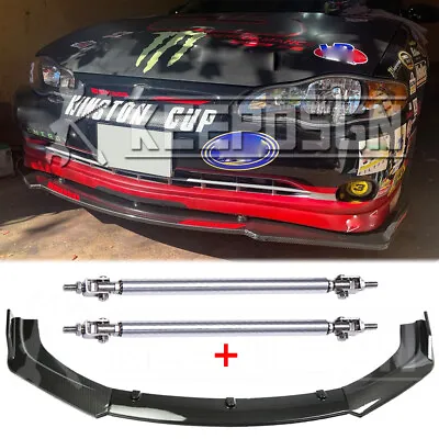 For Chevy Monte Carlo 00-07 Carbon Fiber Front Bumper Lip Splitter + Strut Rods • $99.06
