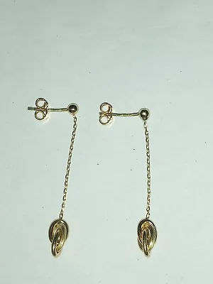  18ct GOLD Drop Earrings INFINITY / Celtic KNOT 1.65g   • £85
