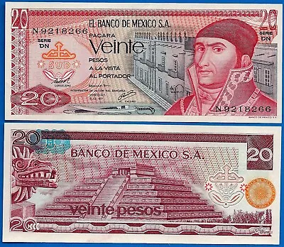 Mexico P-64 20 Pesos Year 1977 World Paper Money Currency Uncirculated Banknote • $4.95