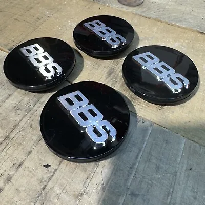 BBS RS Center Caps Logos Black/silver Set Of 4 • $69
