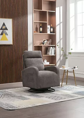 JiaDa Upholstered Swivel Glider Rocking Chair Nursery Dark Grey Modern Style • $286.92