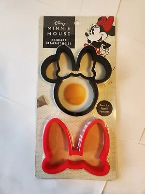 Disney Minnie Mouse 2pc Silicone Breakfast Mold Rings For Eggs And Pancakes New • $12.74