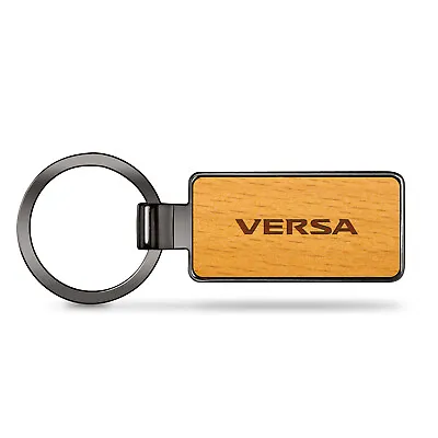 For Nissan Versa Laser Engraved Maple Wood Gunmetal Frame Case Key Chain • $21.99